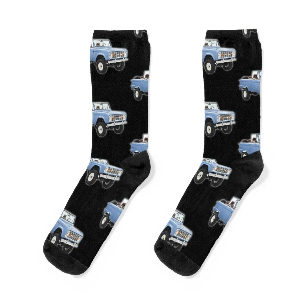 Blue Classic Ford Bronco Socks christmas stocking retro christmas gifts cartoon Socks For Women Men's