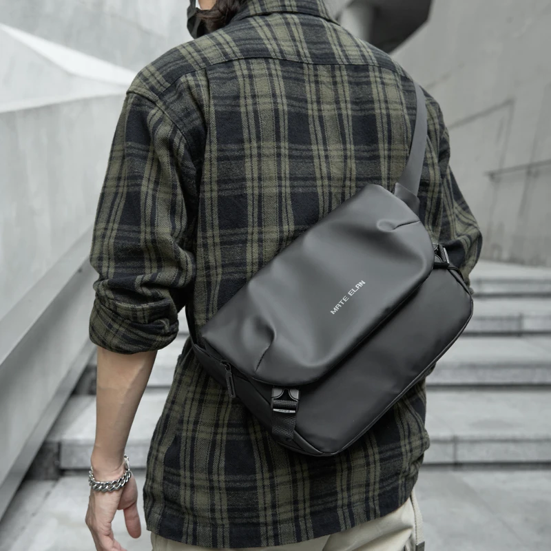 

Stylish Minimalism Waterproof Men's Crossbody laptop Messenger Bags Simple Casual Male Nylon Travel Shoulder Bag School Bookbag