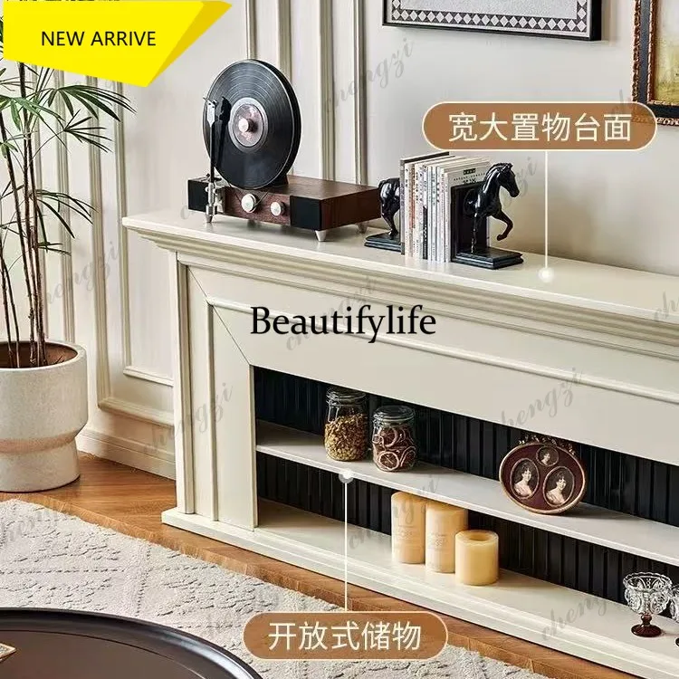 a95 American retro fireplace TV cabinet living room French white decorative cabinet premium TV cabinet