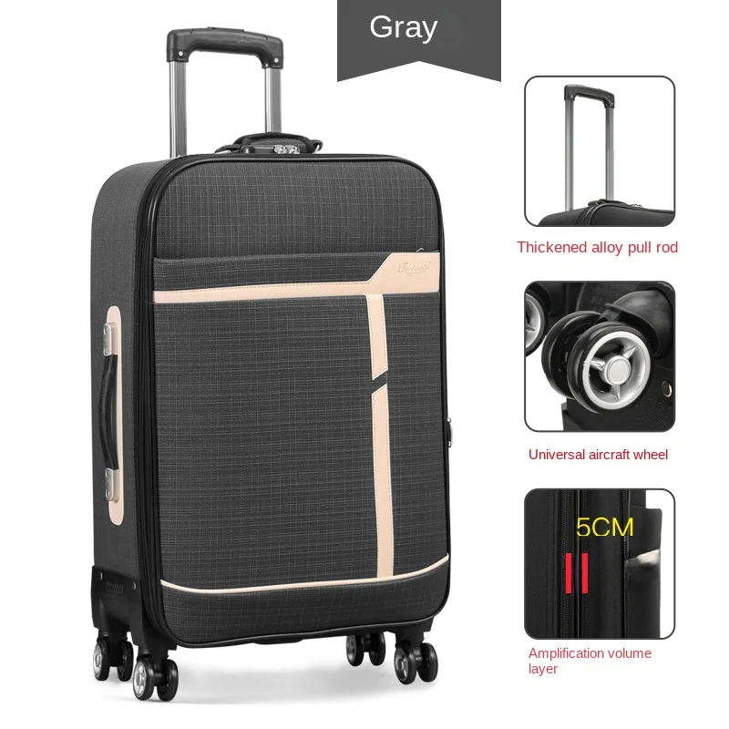 30Inch Large Capacity Luggage Male Oxford Cloth Trolley Case Strong 22/24/26 Inch Password suitcase 20 Inch Boarding Bag