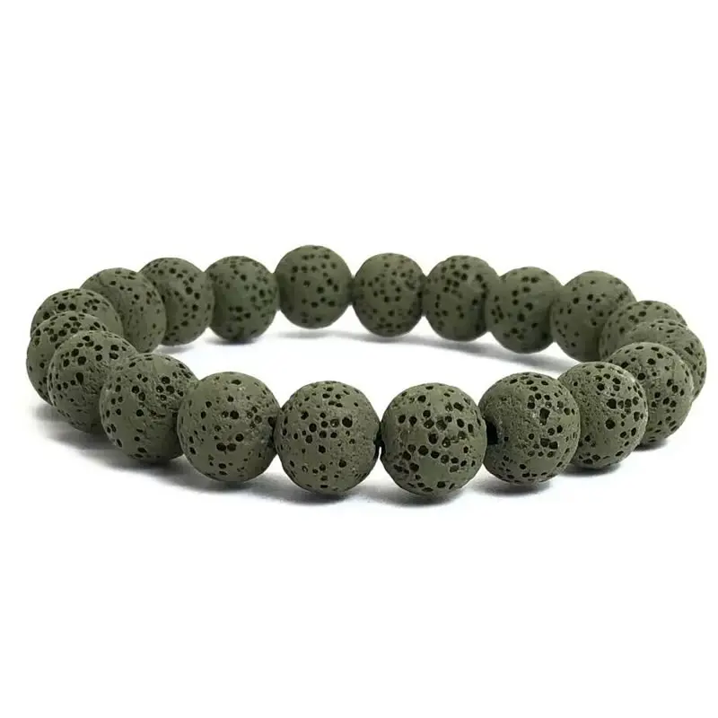 11 Colors 6/8/10mm Stone Beads Volcano Lava Natural Bracelet Beaded Bracelets Bead Jewelry for Men Women Health Yoga bracelet