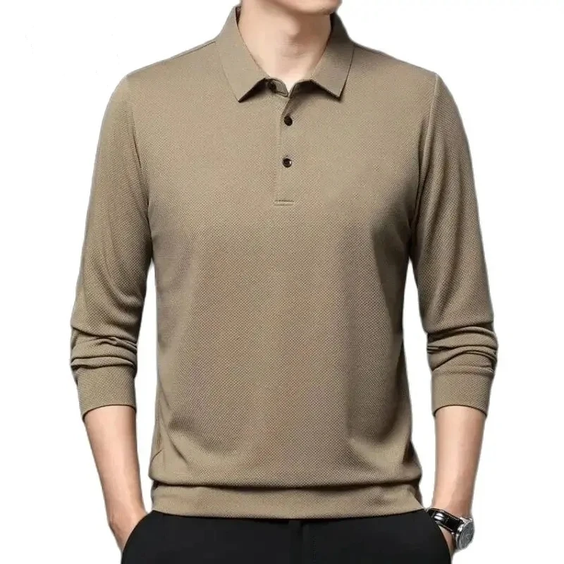 Spring and Autumn Men's High Quality Embroidered Long Sleeve Polo Shirt New Luxury Fashion Business Leisure Multi Functional Top