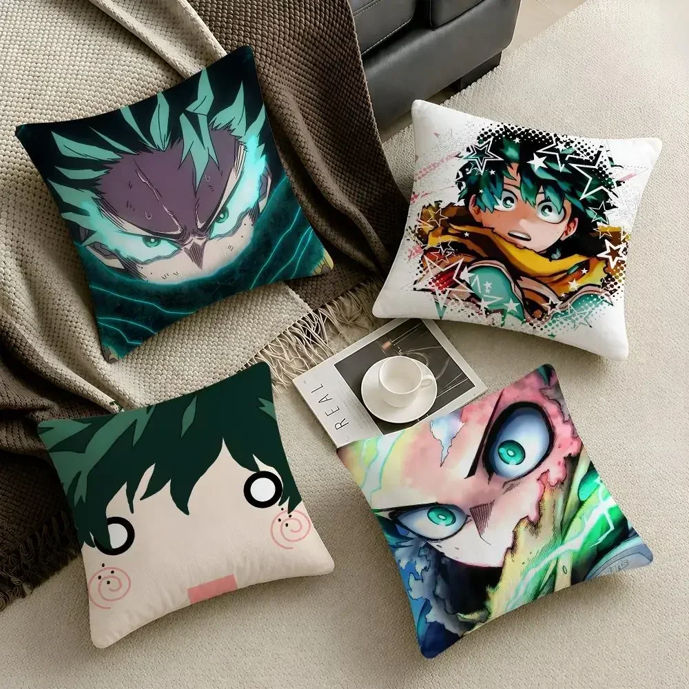 Anime My Hero Academia MHA Midoriya Cushion Cover Throw Pillow Soft Short Plush Cozy Durable For Sofa Bedroom HomeDecor