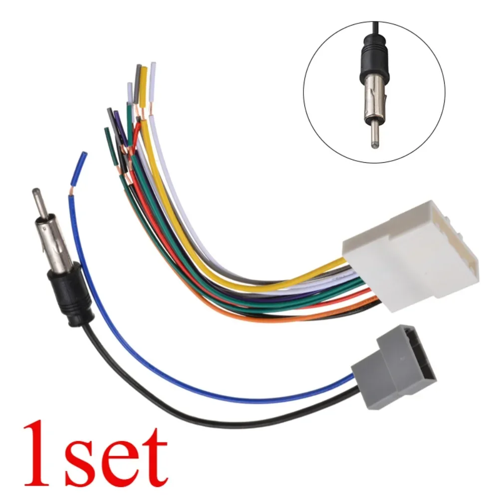 1set for 16cm Plastic Car DVD Radio Install Stereo Wire Harness Cable Car Wiring Plug Antenna Adapter For 2009-2013