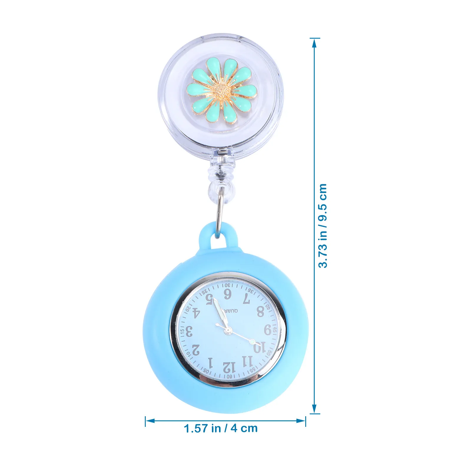 1Pcs Nurse Pocket Watch Retractable Clip-on Hanging Alloy Clear Glass Nursing Watch Essential for Staff