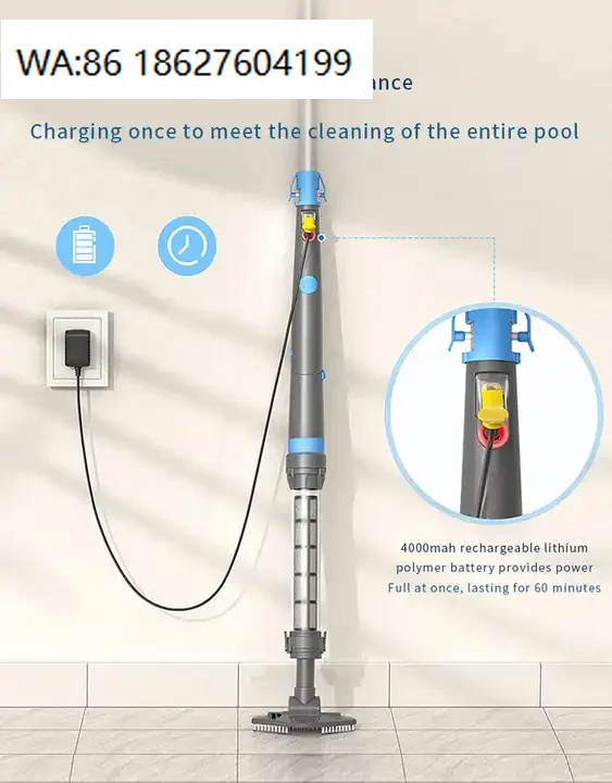 Solar Powered Pool Cleaner Double Brushes Cordless Remote Control Rechargeable Swim