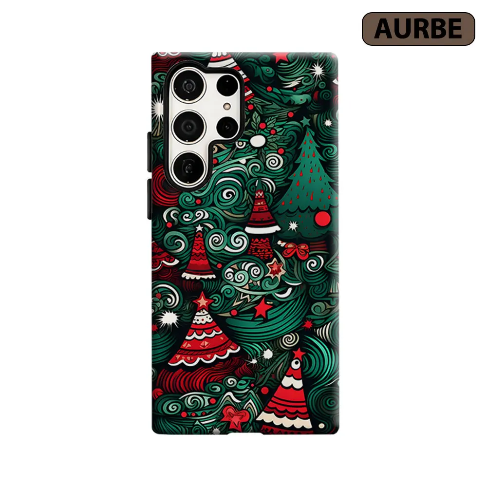 Festive Xmas Forest Phone Case For Samsung Galaxy S26 S25 S24 S23 Ultra Plus HD Hard Double Layer Film Cover