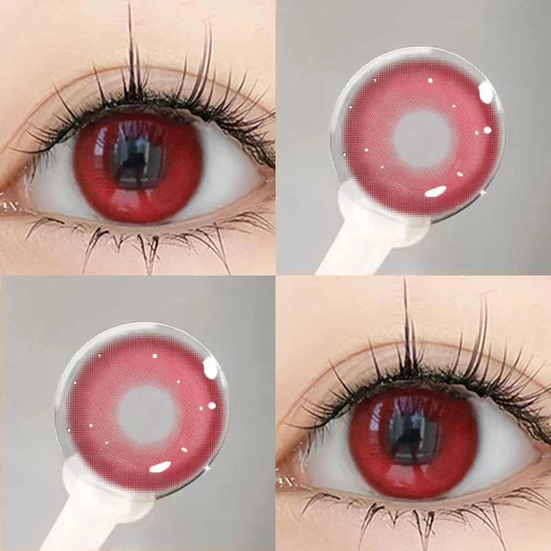 Natural Color Lens Eyes 2pcs Yearly Color Contact Lenses For Eyes Beauty Red Fashion Large Diameter Animation Lens Cosmetics