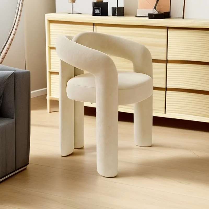 Formwell Modern makeup chair velvet fabric with metal frame cute stylish dining chair for dining kitchen living room bedroom