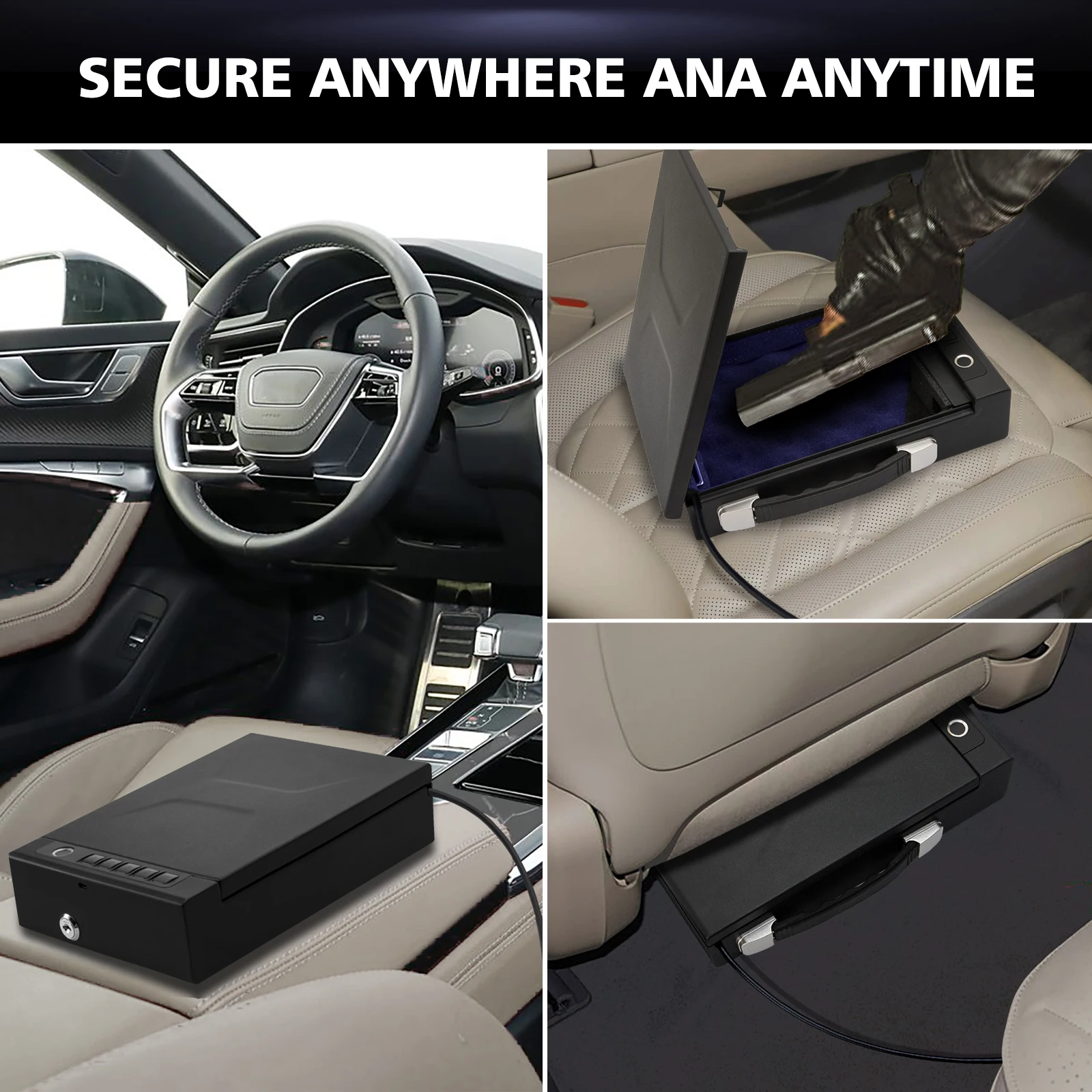 جديد محمول تويا 4 في 1 بندقية آمنة البيومترية APP/كلمة المرور/بصمة/مفتاح فتح سبائك الصلب المواد مسدس خزائن صندوق للمنزل #4