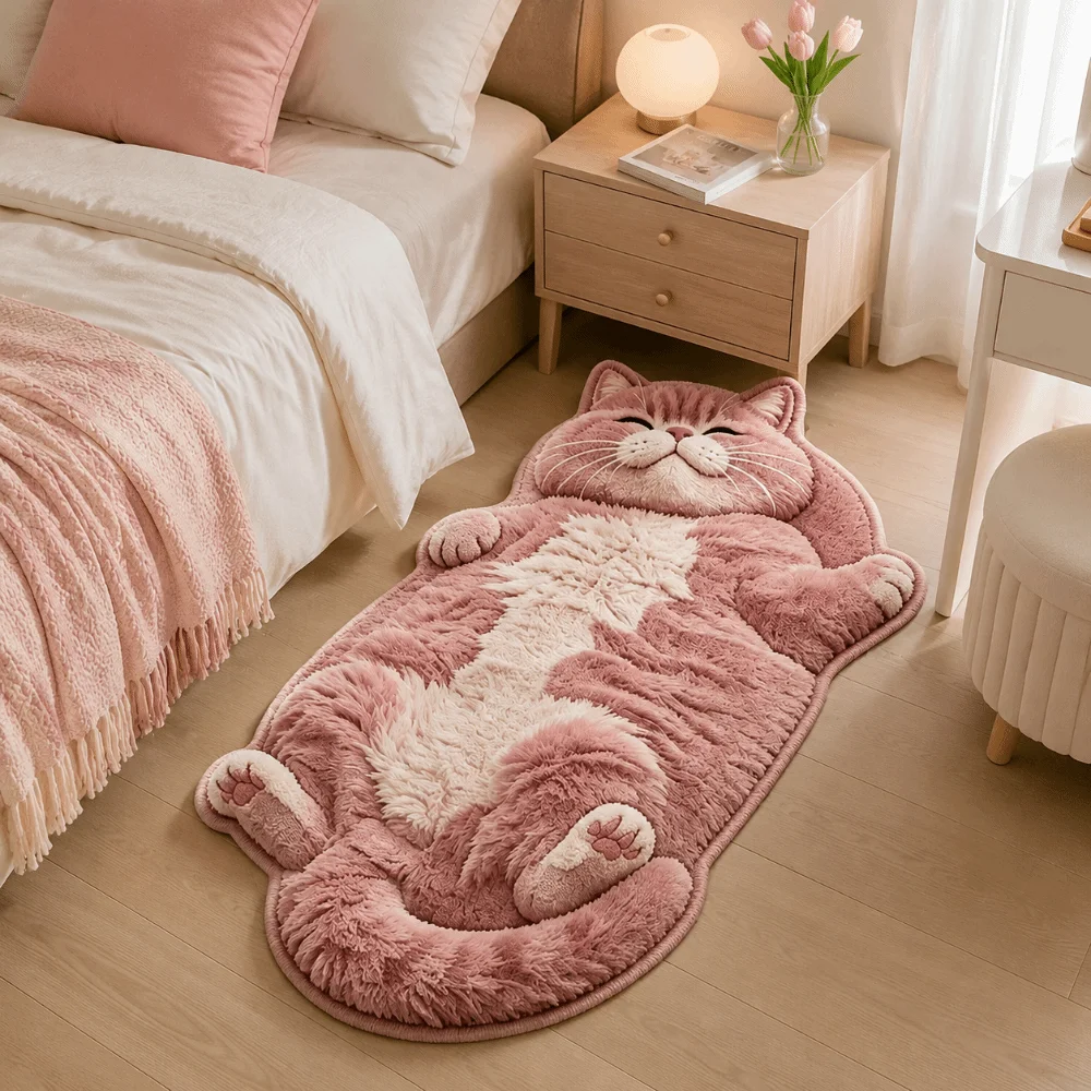High Quality Non-Slip Cat-Shaped Area Rug Anti-fouling Easy to Clean Home Decor Carpet Cartoon Carpet Living Rooms