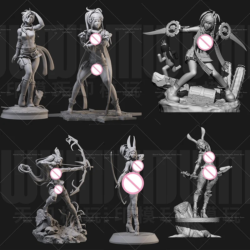 

1/24 1/18 Scale Wanted Criminal Guerrilla-Type Archer Female Adventurer DIY Self-assembled GK Resin Un-panited Doll White Model