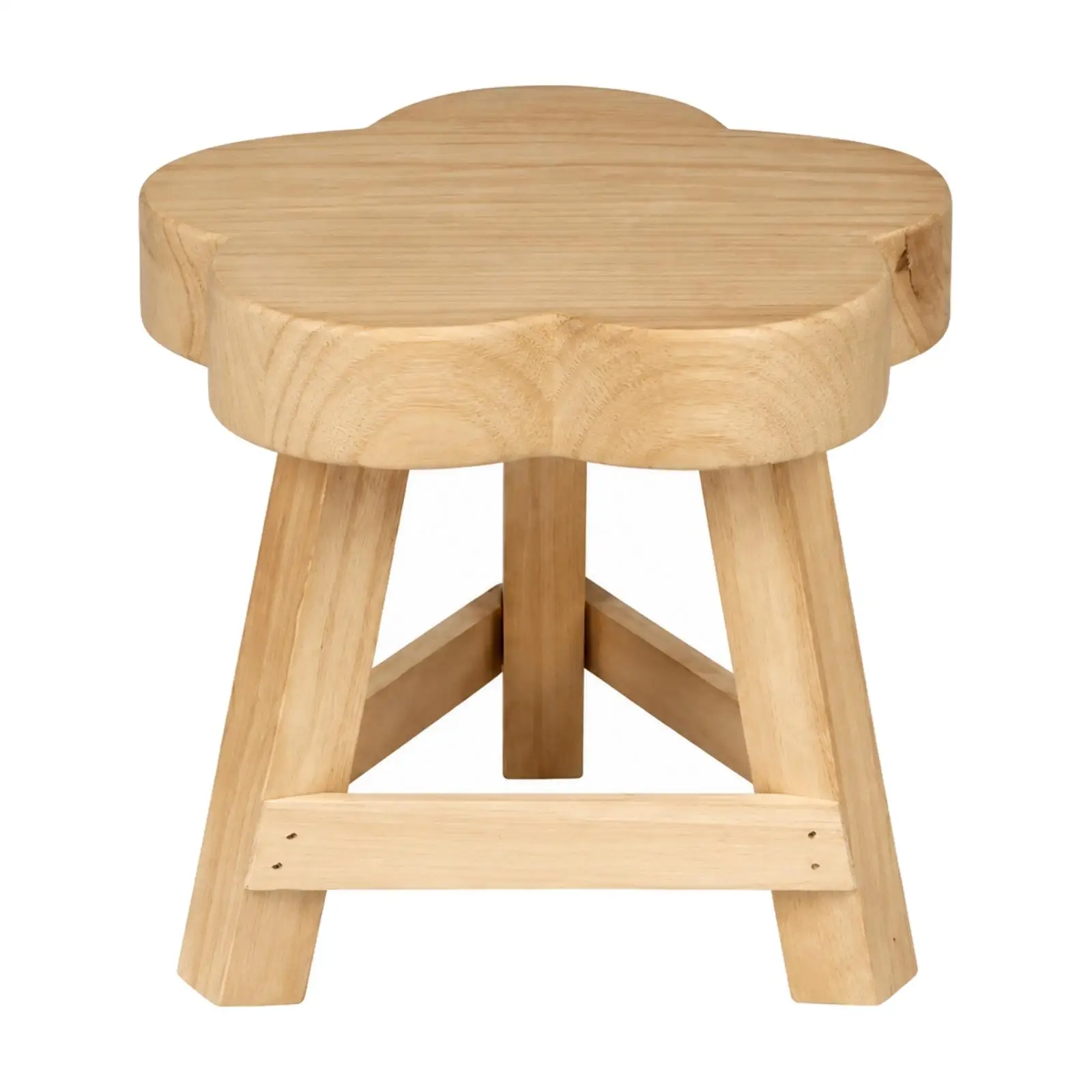 Natural Solid Wood Stool Multi Use Plant Stand for Potted Plants Extra Seating Balcony Patio Entryway Compact Design