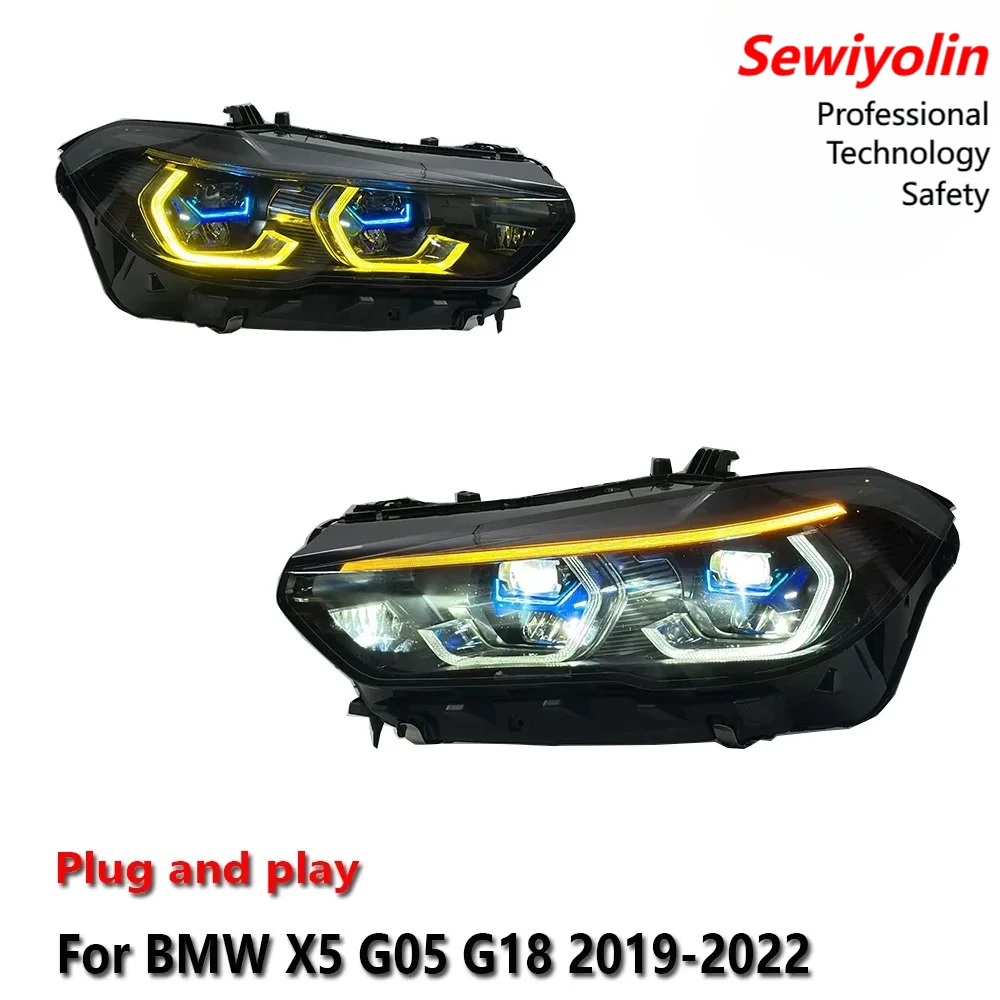 

Car LED Headlight Assemblies For BMW X5 G05 G18 2019-2022 Fog DRL Brake Turn Signal Lamp Plug And Play