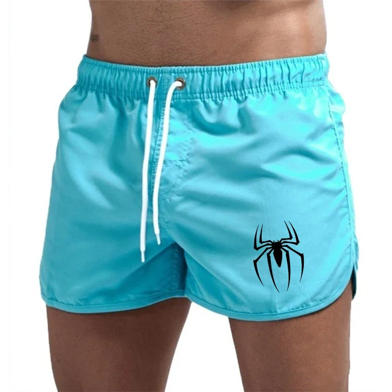 Men's Beach Trunks Summer Swim Gym Pants Quick Drying Swimming Homme Surf Ventilate Drawstring Printing Casual Daily Shorts 2025