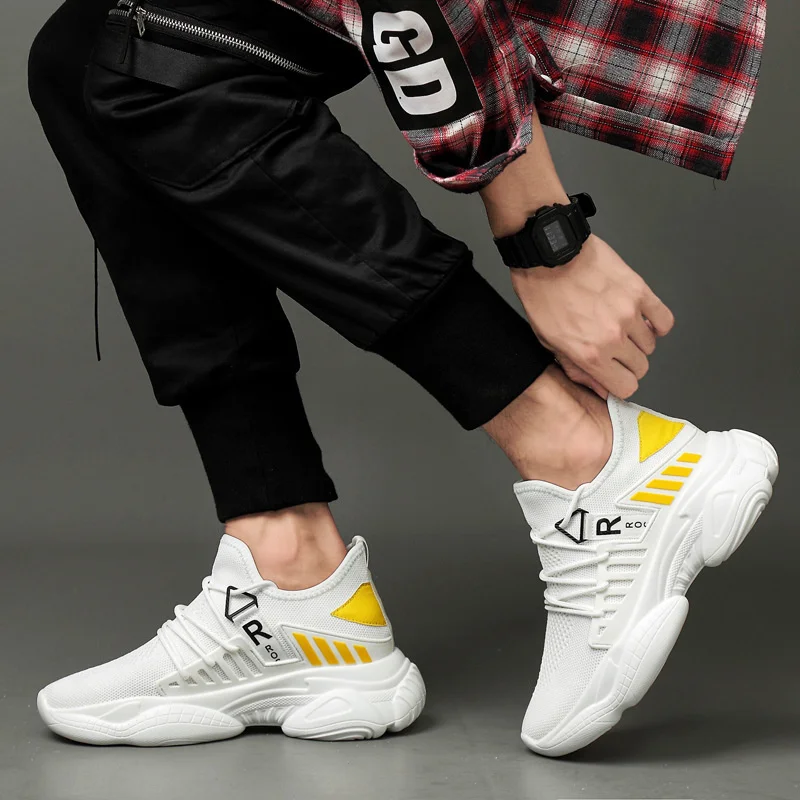 Men\'s Elevator Shoes Breathable Sneakers Hidden Heels 8CM 6CM Optional Heels Height Increasing sports Taller Shoes for man
