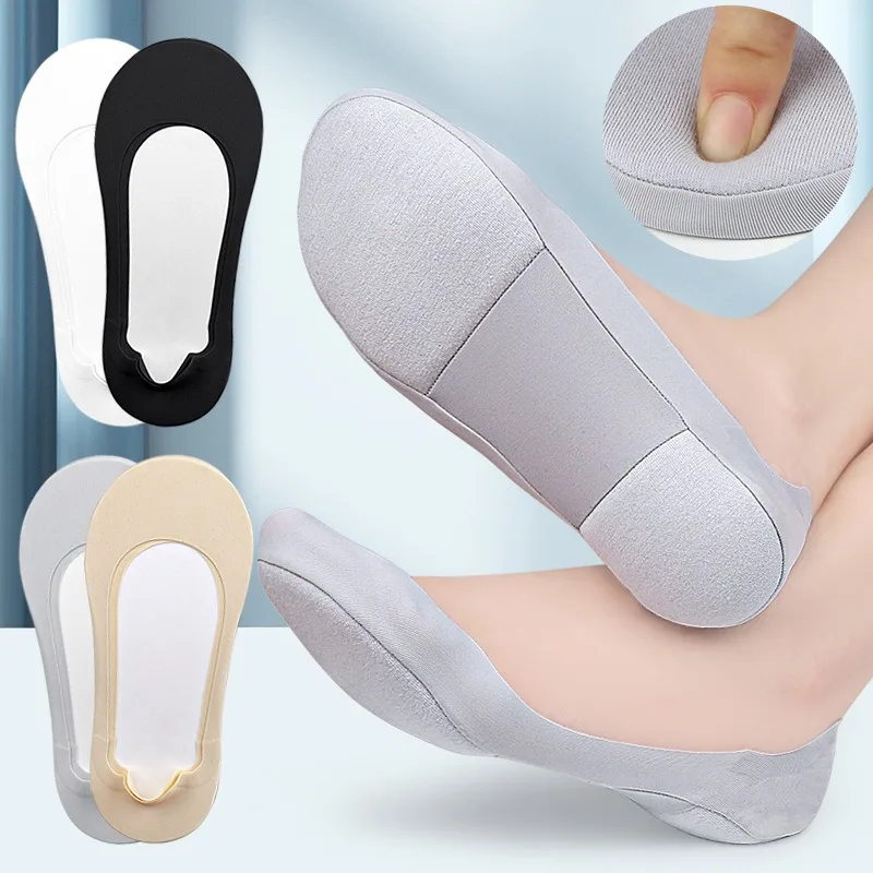 Women's Plantar Fasciitis Boat Sock Insoles Shock Absorbing Non-Slip Shoe Inserts Comfort Invisible Foot Sole Pads for Shoes