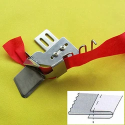 DY124 1PC Braid or Tape Binder for 1 Needle Lockstitch Sewing Machine Hemming Presser Foot Hemming With Folder, Plastic Webbing+