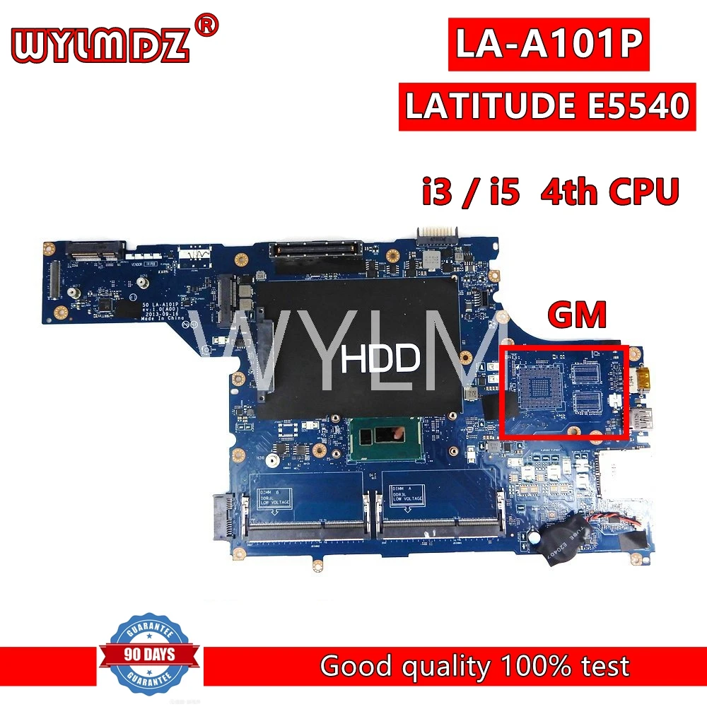 

VAW50 LA-A101P i3-4010U/i5-4300 CPU Mainboard For DELL LATITUDE E5540 5540 Laptop Motherboard Tested OK