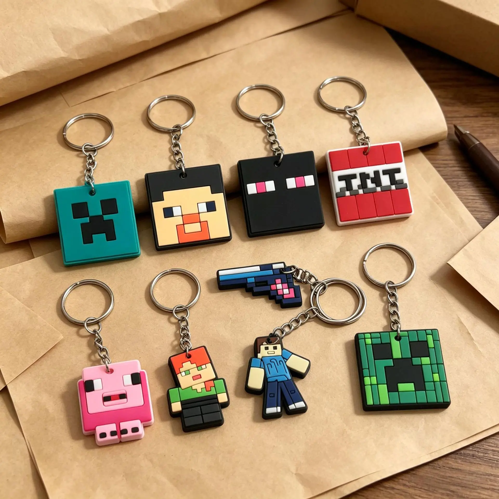 My World Keychain, Backpack Pendant, Cartoon Accessory, DIY Hanging Gift