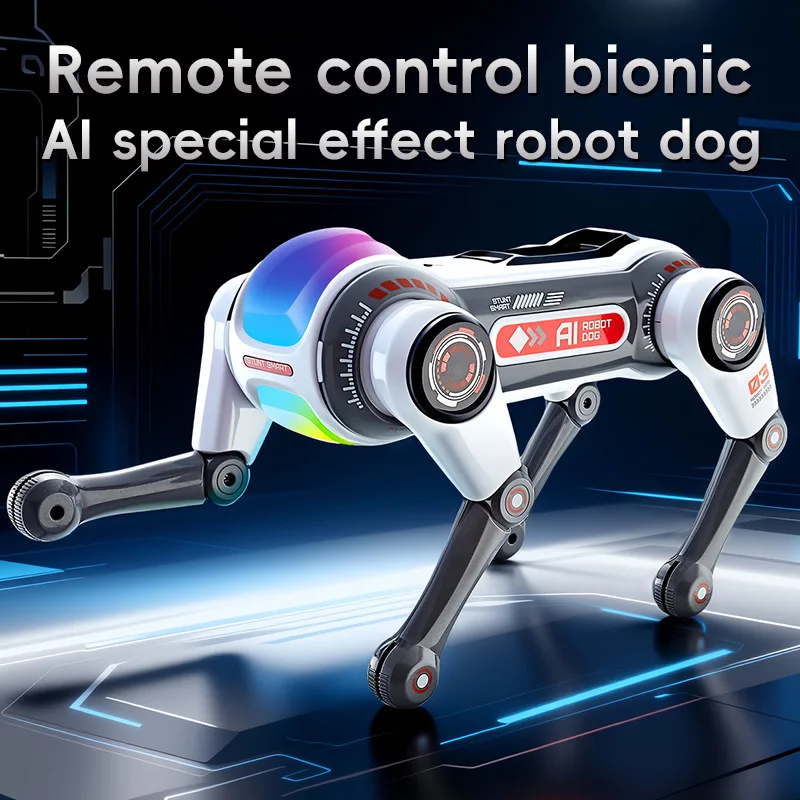 Stunt Smart Remote Control Robot Dog Ai Voice Controlled Dual Remote Programmable Flip Stunt Interactive Toy For Boys Kids