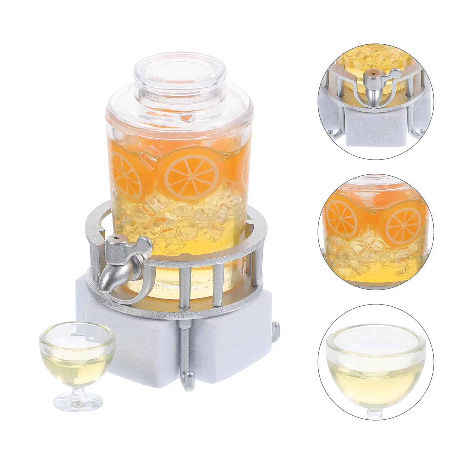 

Miniature Juice Barrel Drink Dispenser Ornament for Mini House Kitchen Bar Dining Room Decor Resin Plastic Crafted Smooth