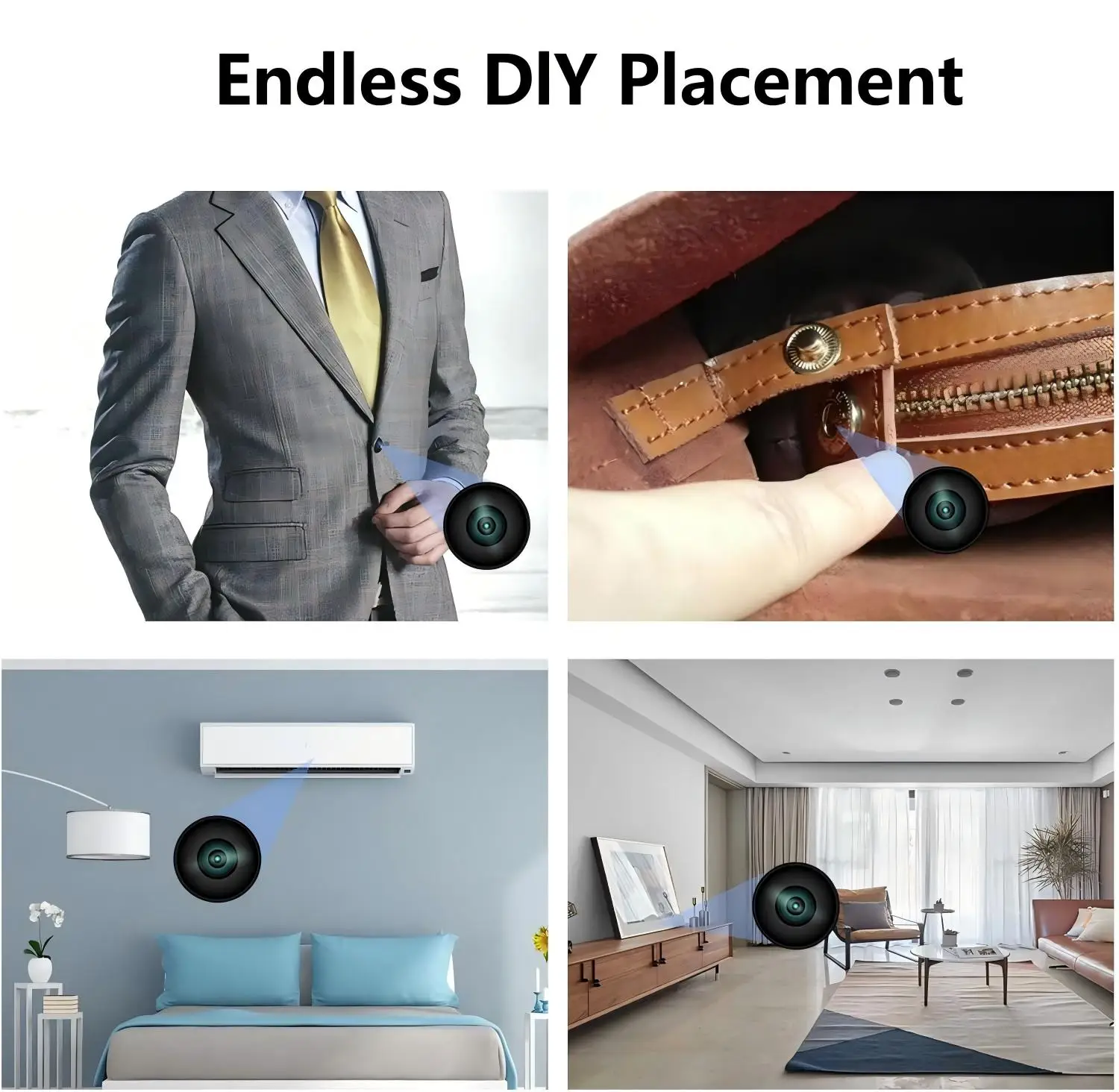 Mini Camera 1080P HD DIY Module WI-FI Small Nanny Cam Portable Wireless Security Camera with Motion Detection for Indoor