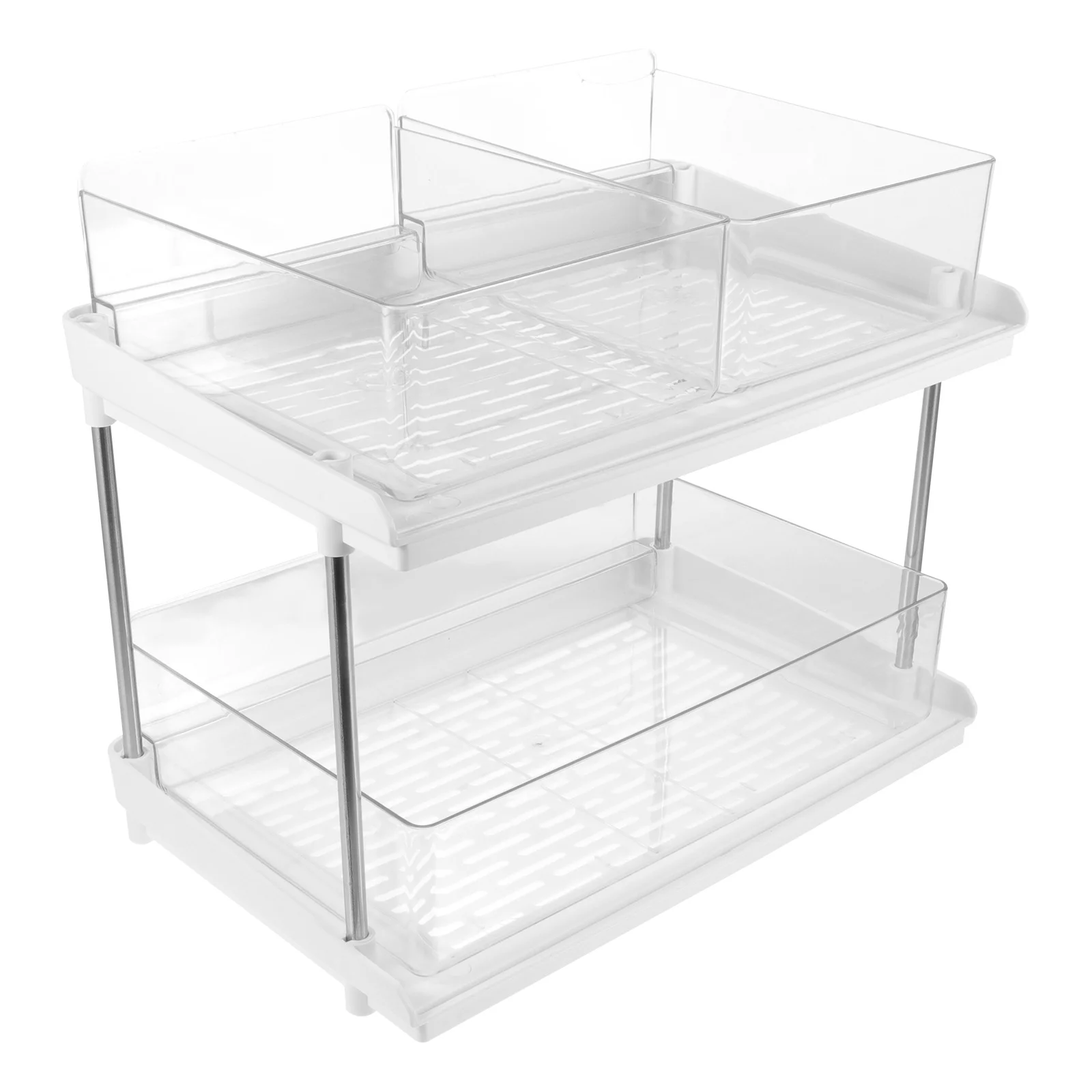 

Double-Layer Storage Rack Household Sundries Shelf Premium Kitchen Organizer Spice Bottles Holder Bathroom Toiletries Stand