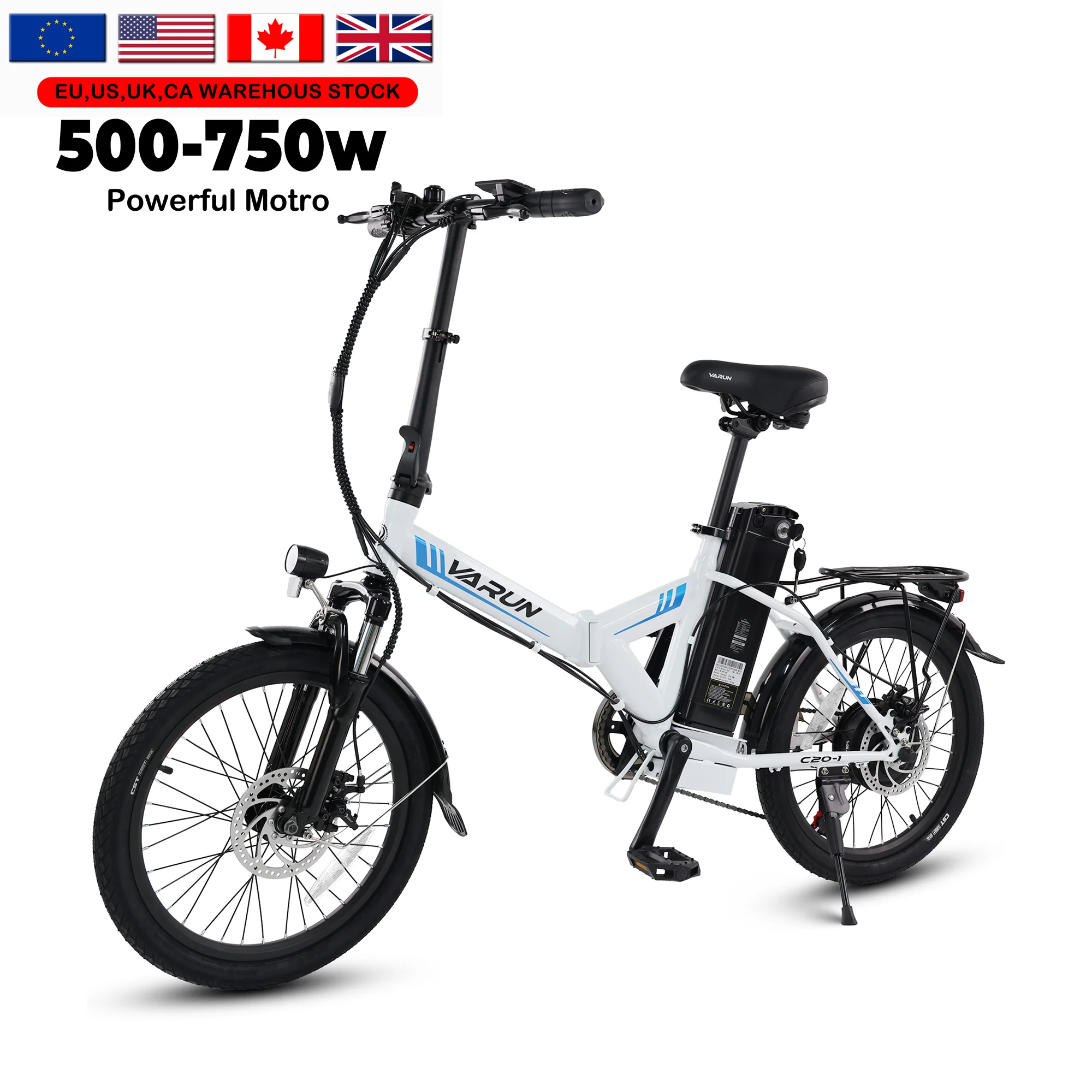 

Factory Direct 500W Folding Electric Bike Adults - 20" Portable E-Bike with Removable Lithium Battery, 28Mph for Men/Women