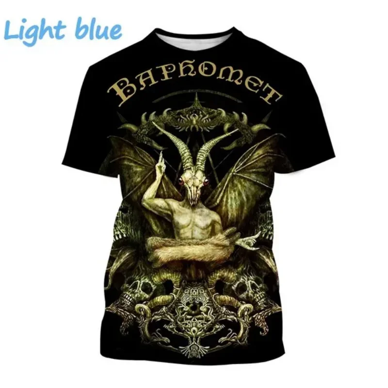 Fashion Men Clothing New Hell Devil Baphomet 3D Print T-shirt Personalized Oversized T Shirt Hip Hop Harajuku Street Unisex Tops