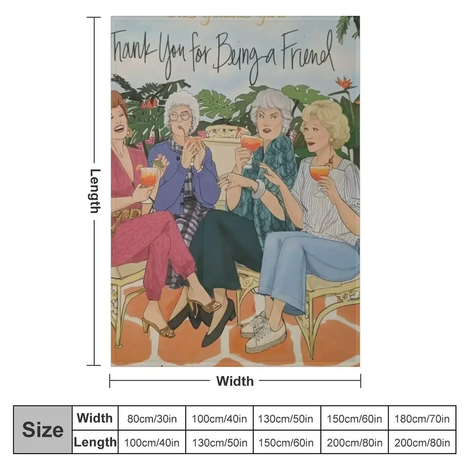 Thank You For Being a Friends Golden Girls Throw Blanket Thins Blankets For Bed Custom Giant Sofa Stuffeds for sofa Blankets