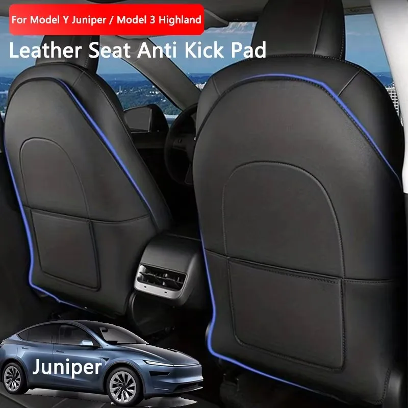 

Car Seat Back Protective Mat For Tesla Model 3 / Y Full Seat Anti Kick Pad Leather Anti Scratch Protector Mats Car Accessories