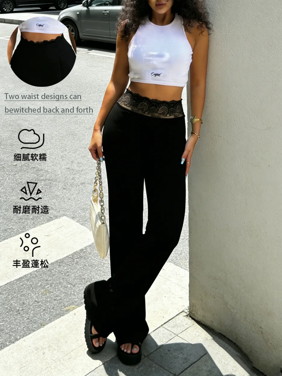 Pantalones Primavera/Verano 2026, Pantalones Negros, Pantalones Anchos, Liquidación, Estilo Urbano para Mujer, Deportes, Fitness, Yoga, Trabajo, Zara