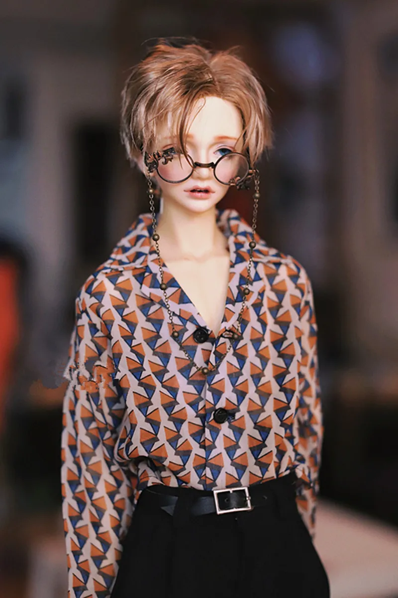 

BJD doll coat fits with 1/3 1/4 Uncle Size top Casual suit collar vintage vintage short sleeve shirt doll accessories