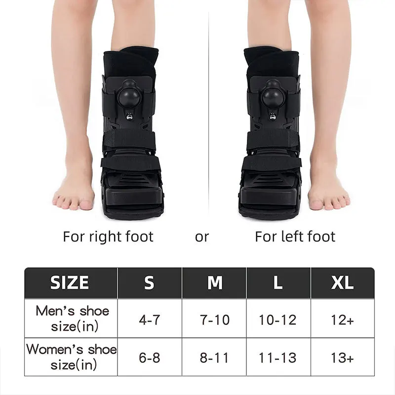 The Black Inflatable Achilles Tendon Boot Ankle Brace Is Suitable for Fractures, Sprains and Ruptured Achilles Tendons