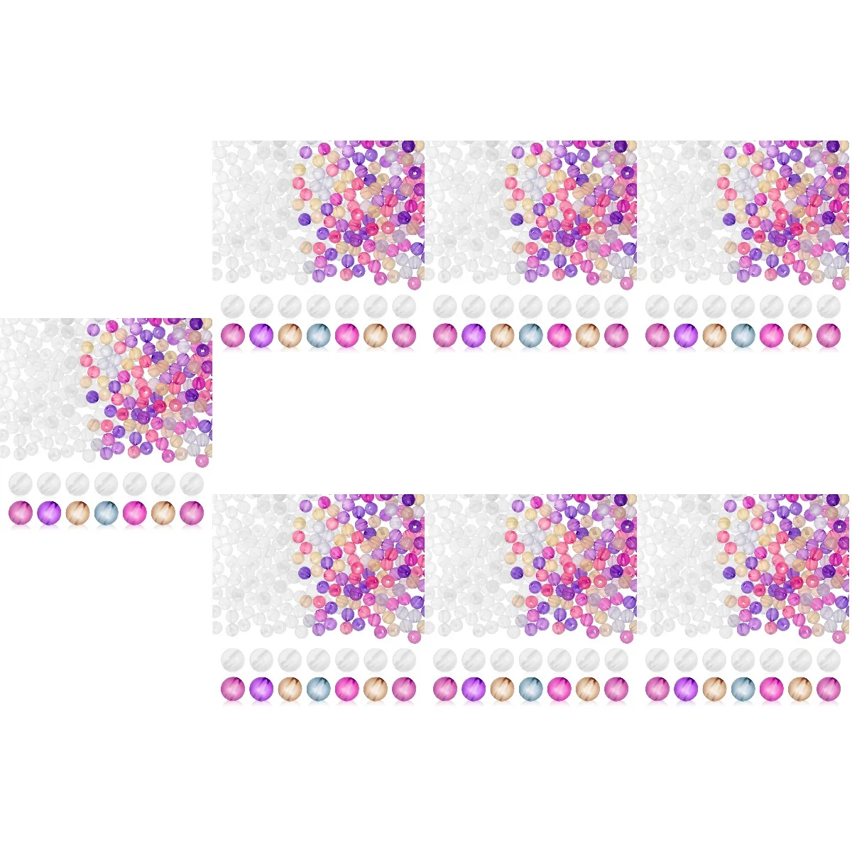 

7pcs Set of Changing UV Beads Violet Sun Catcher Plastic for Crafts Solar Sensitive