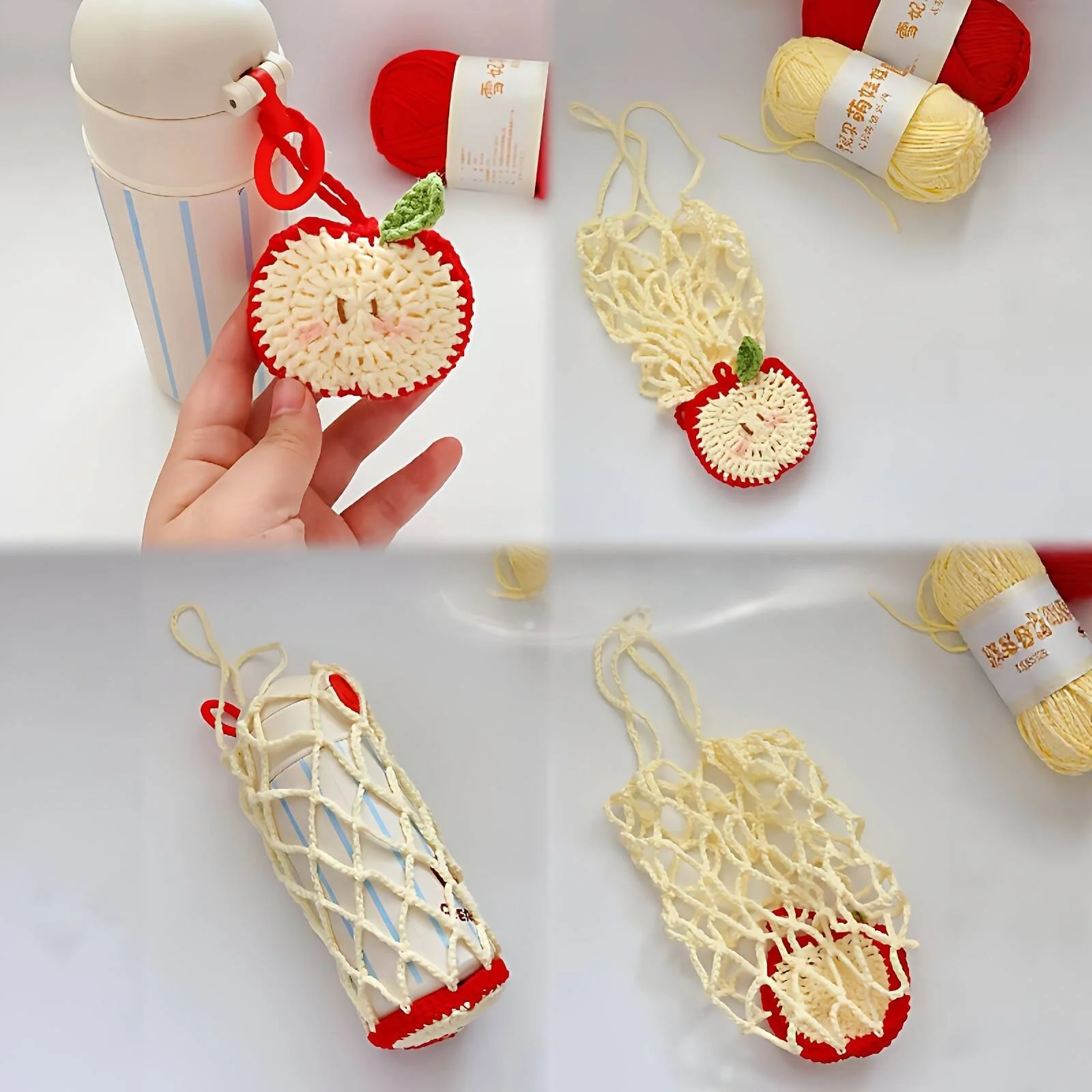 Handmade DIY  Pattern Cup Sleeve Net Bag Package Water Cup Cover Tea Milk Tea Cup Protector Food Grade Material Set