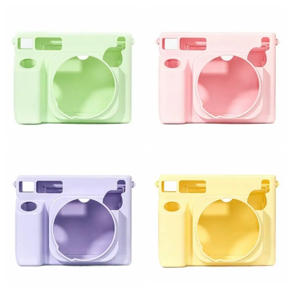 Solid Color Instant Camera Case with Photo Pocket Shockproof Protective Cover Anti Scratch for Fujifilm Instax Wide 400