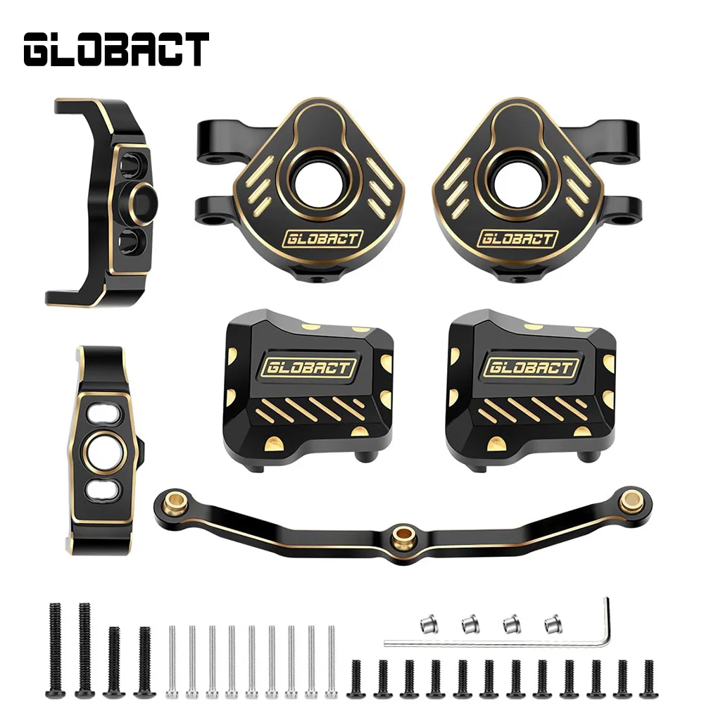 

GLOBACT Brass Kit for 1/18 TRX4M Steering Links Steering Blocks Knuckle Caster Blocks C-Hubs Axle Cover 75g RC Crawler Upgrade