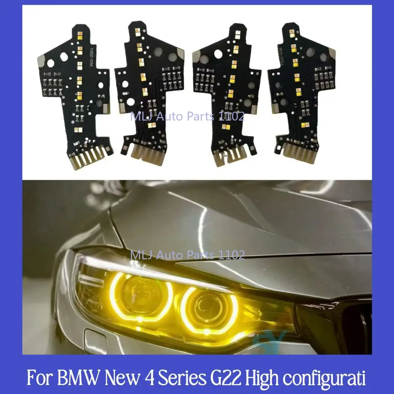 

For BMW New 4 Series G22 High configurati 2024 Yellow White Angel Eyes DRL Board LED Headlight Chip Ballast Module
