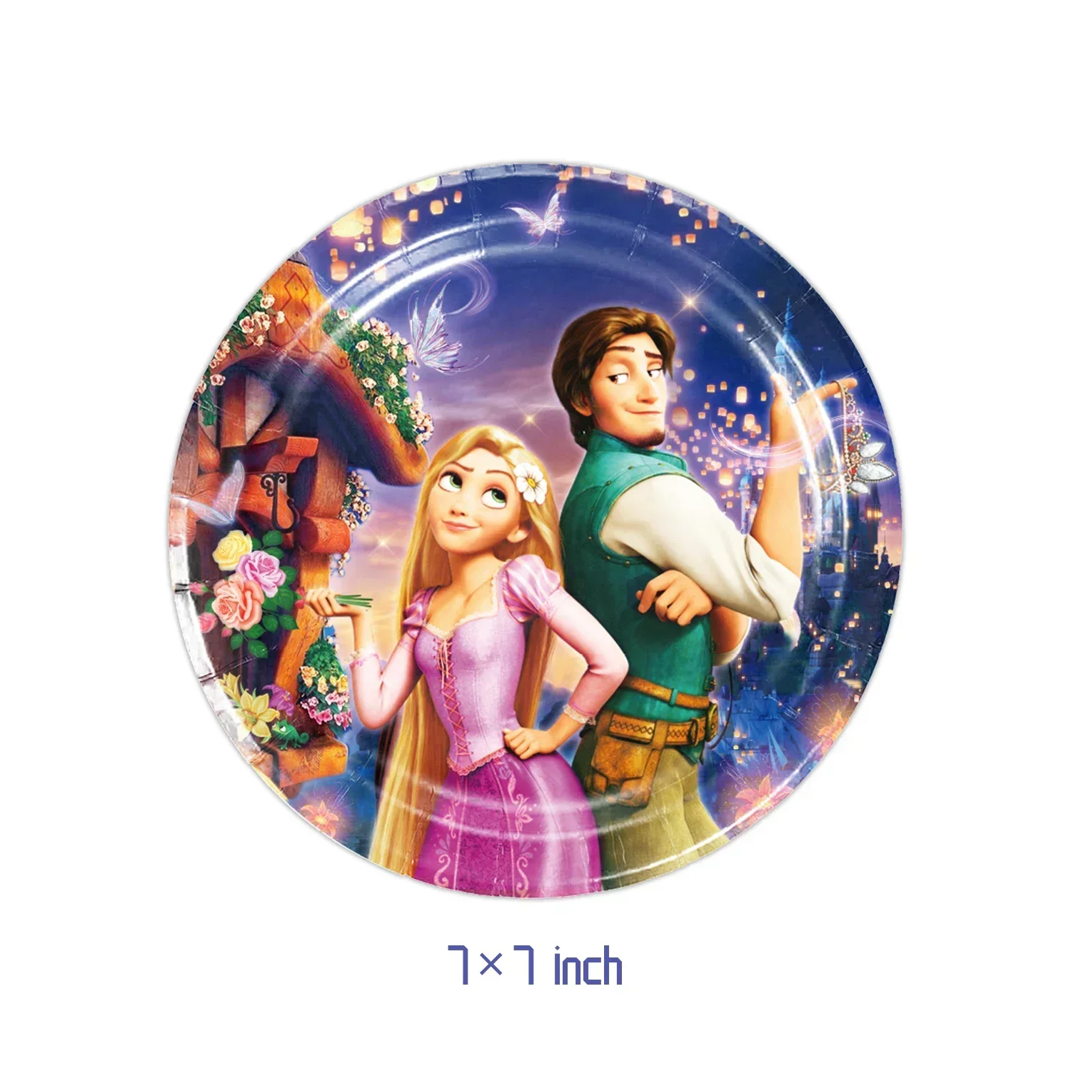 Animated Film Tangled Rapunzel Theme Party Supplies Tableware Cup Plate Napkin Flag Baby Shower Balloons Birthday Party Decor