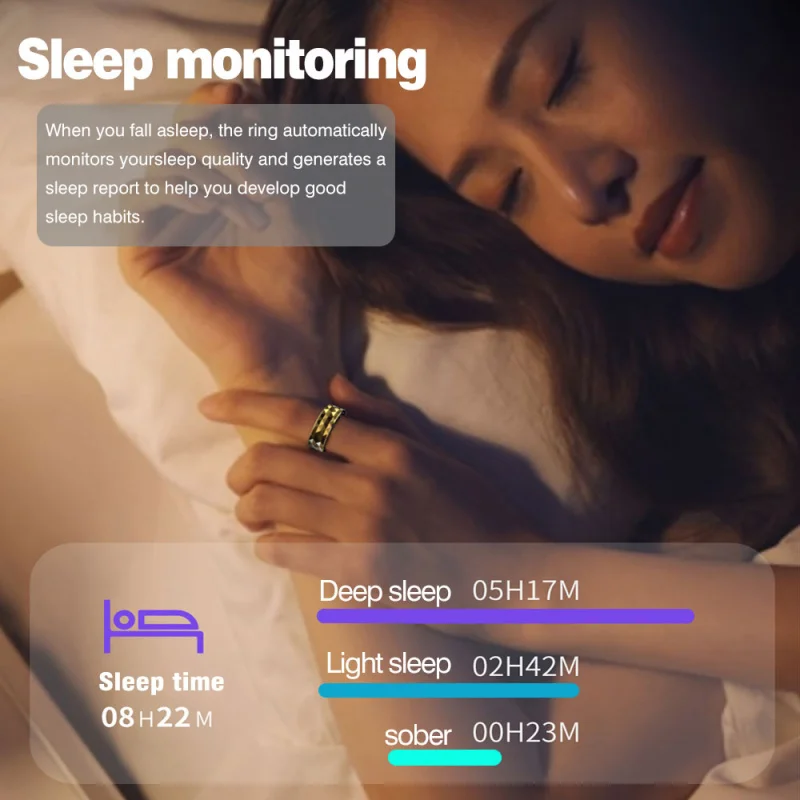 Smart Step Fitness Tracking Anel, Monitoramento em Tempo Real, Frequência Cardíaca, Sangue, Oxigênio, Sono, Multi-Mode, Exercício, Perda de Peso