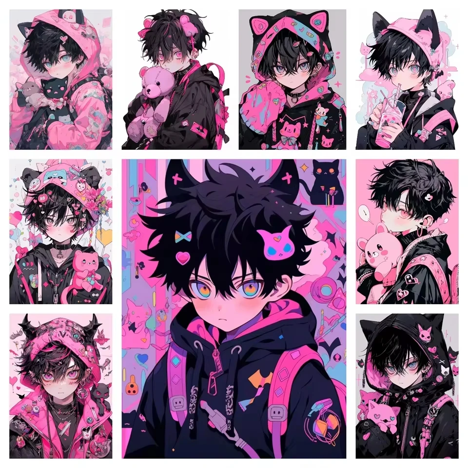 

5d Diy Diamond Painting Anime Boy and Dolls Mosaic Diamond Embroidery Handmade Art Exquisite Gift Home Decoration