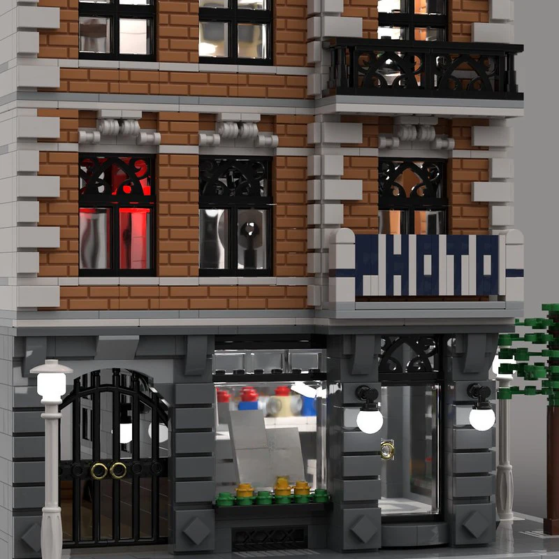 3443 elementy MOC Kreatywne Kosmiczne Modułowe Studio Fotograficzne Nowoczesne Studio Fotograficzne DIY Model Klocki Zabawki Urodzinowe Prezent