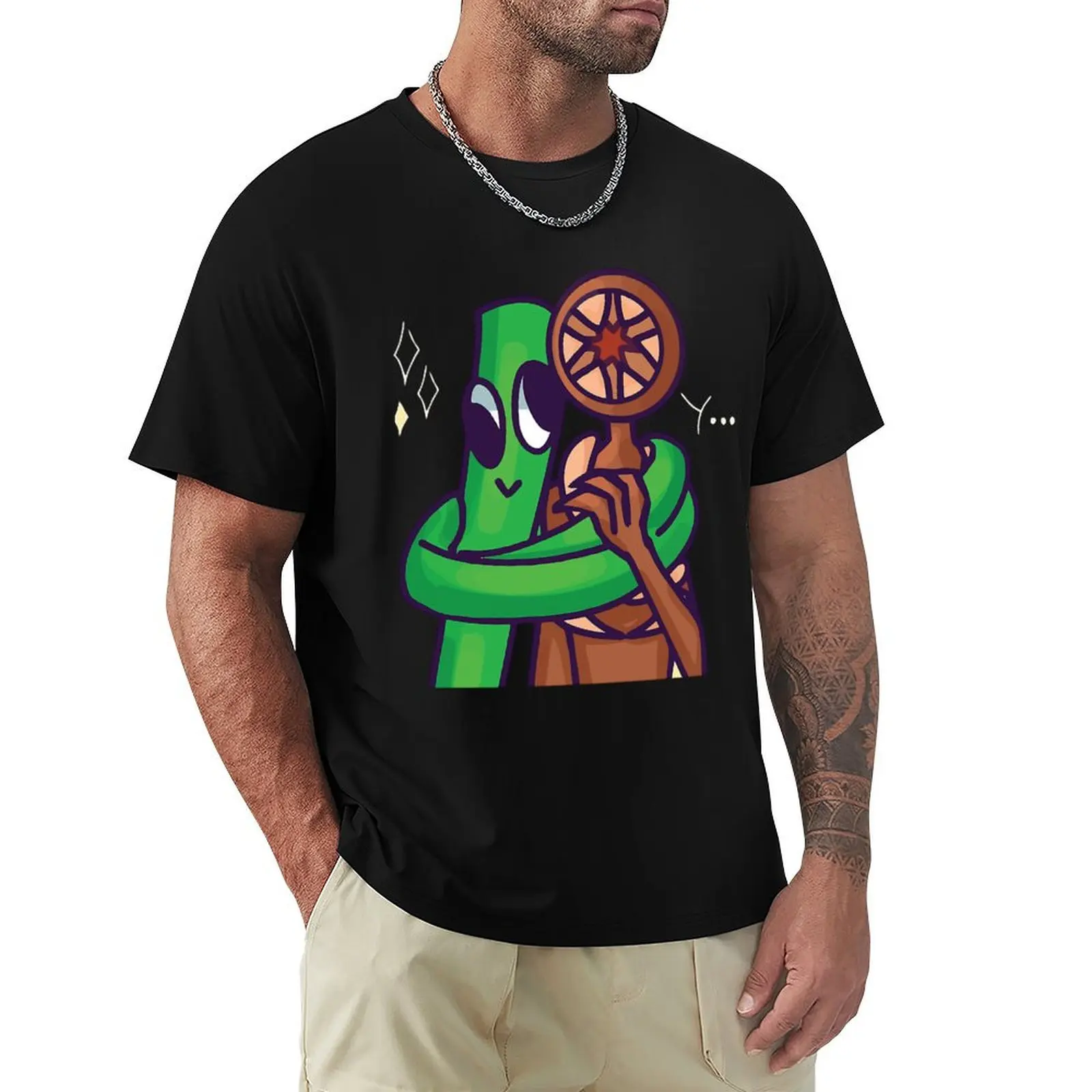 

Rainbow friends and Doors - Green hugging Figure hide and Seek friendship (1) T-Shirt vintage t shirts clothing for men