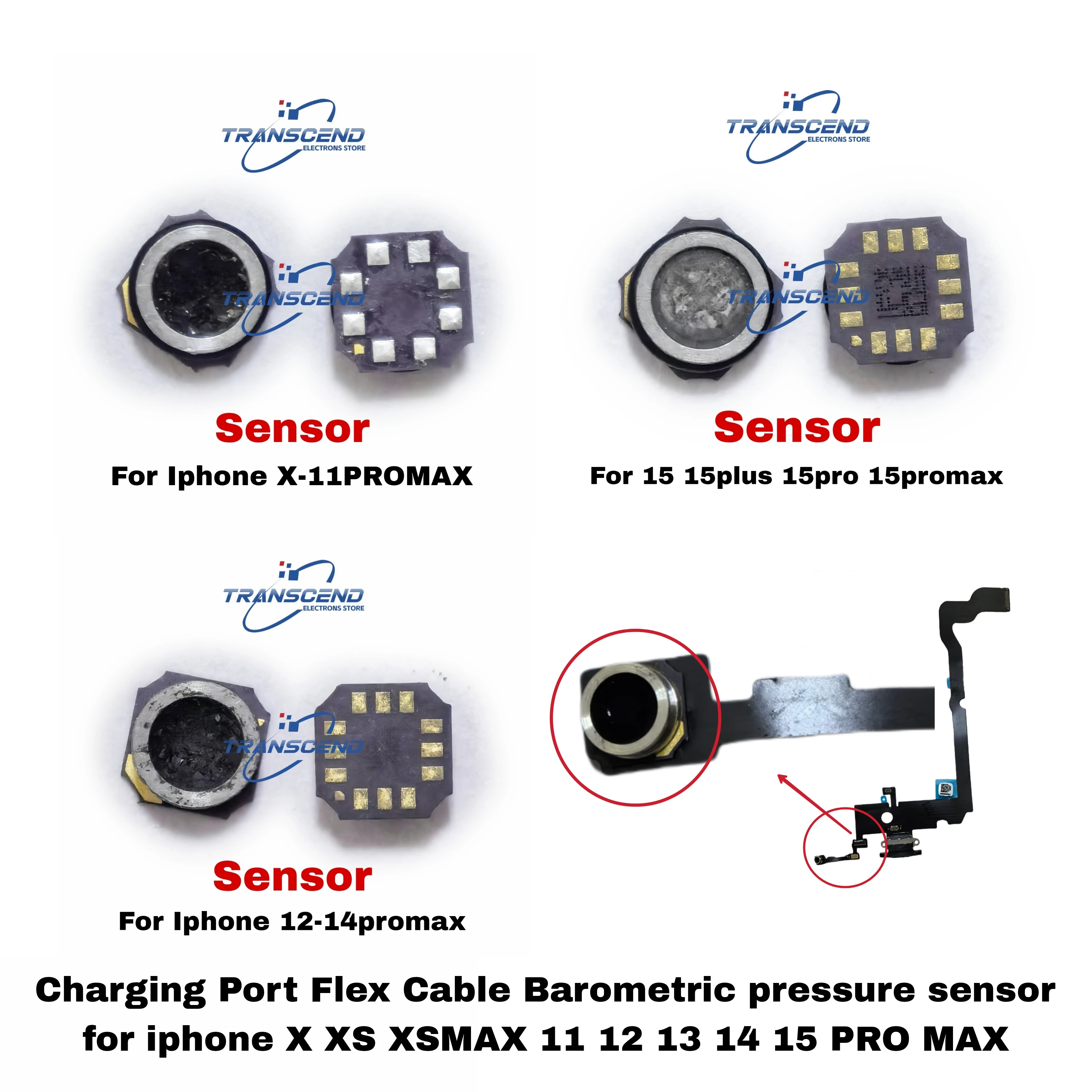 3-20PCS Charging Port Flex Cable Barometric pressure sensor for iphone X XS 11 12 13 14 15 PRO MAX PLUS Repair phone restart