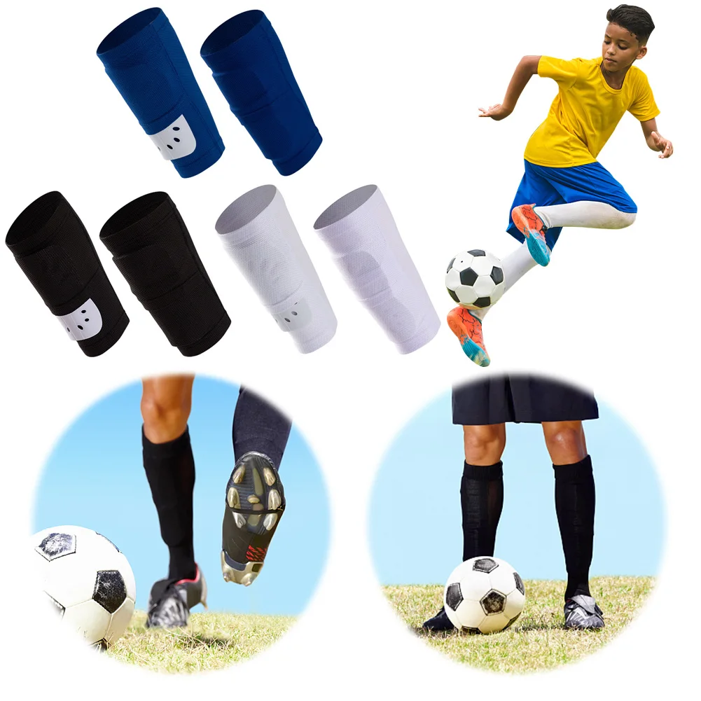 1Pair Football Compression Calf Sleeves with Pocket Calf Compression Sleeves with Shin Pads Pocket Shin Guard Sleeves