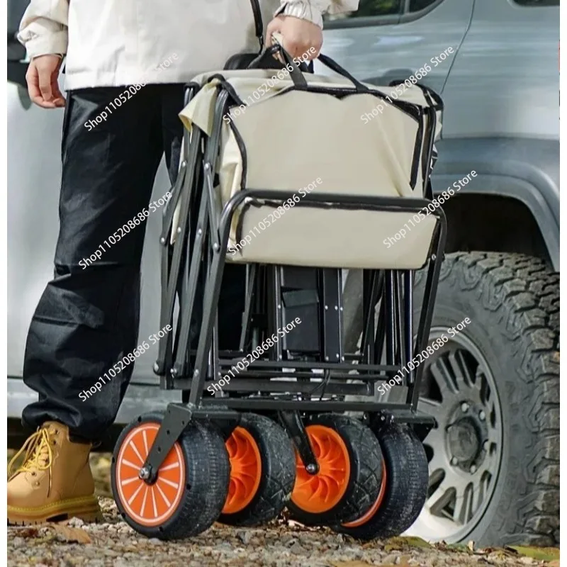 

Folding Electric Truck Multifunctional Vehicle Camping Trolley Cart Pure Electric Drive Collapsible Wagon For Camping Garden
