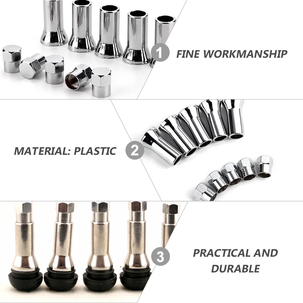 مجموعتان من الأكمام وأغطية جذعية صمام العجلة، مادة معالجة عالية الجودة تمنع درجة حرارة فتحة الحافة، تصميم أنيق #3