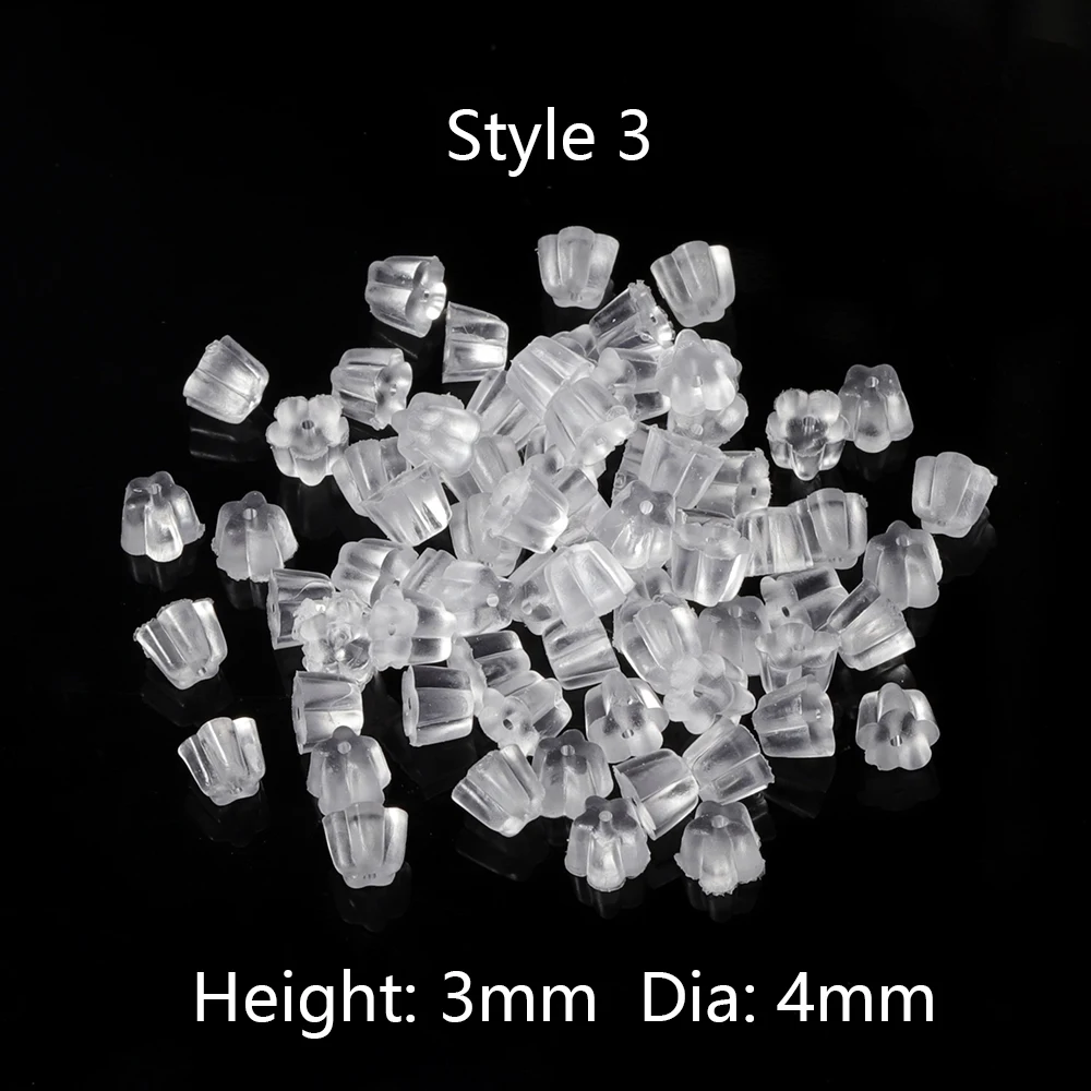 200pcs 고무 귀걸이 뒤로 Stoppers 귀 스터드 포스트 너트 Earback 액세서리 보석 만들기 도매 수제 공예 DIY